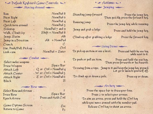 Prince of Persia 3D Controls