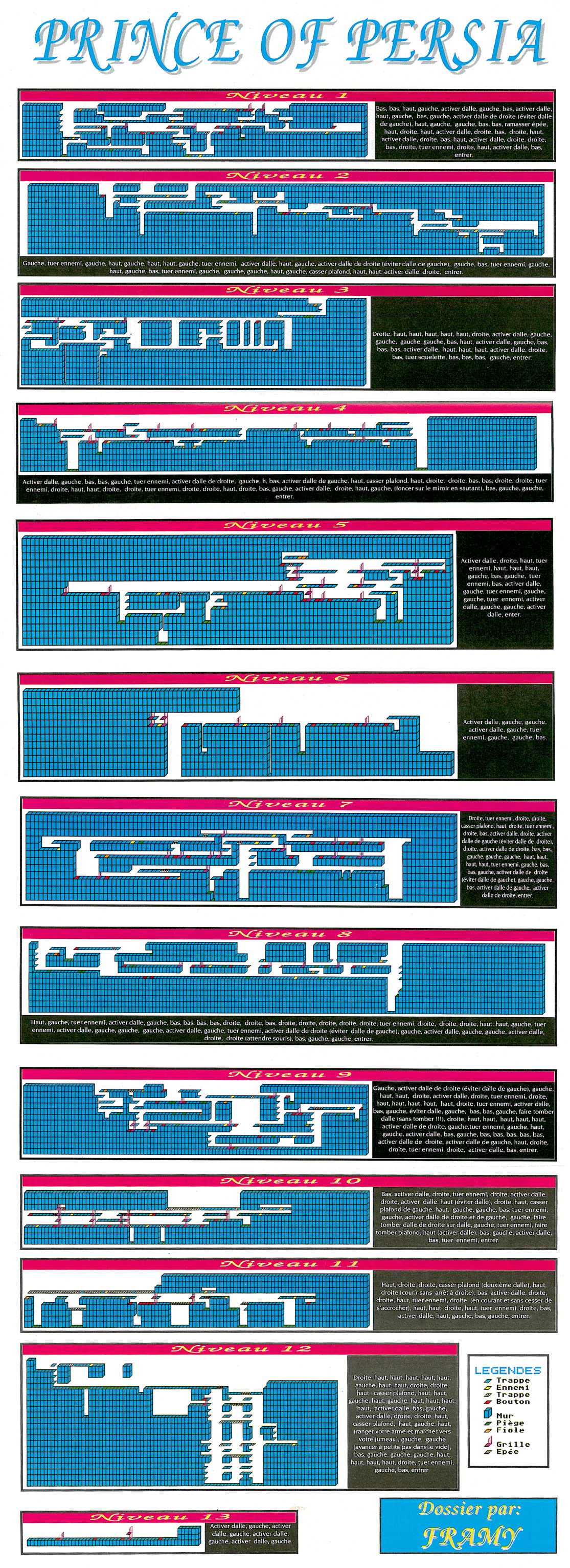 Prince of Persia 1 Maps - French